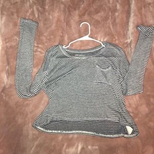 Cropped Sweater: Navy & White